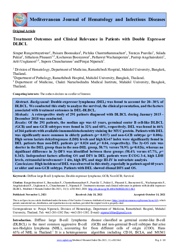 (PDF) Treatment Outcomes and Clinical Relevance in Patients with Double ...