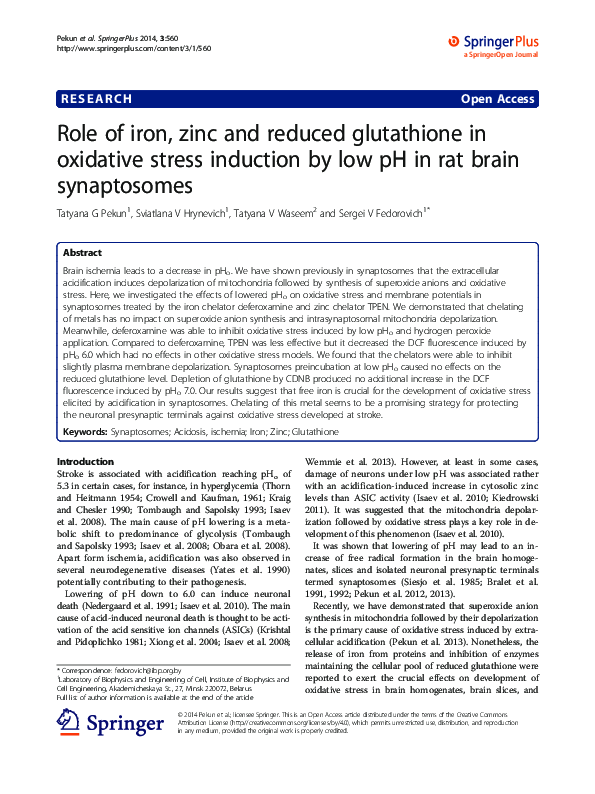 (PDF) Role of iron, zinc and reduced glutathione in oxidative stress ...