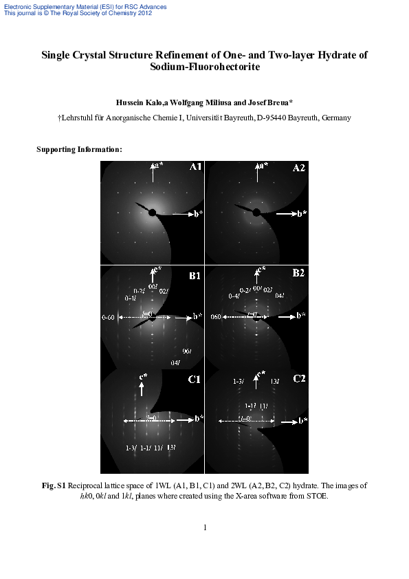 (PDF) Single Crystal Structure Refinement of One-and Two-layer Hydrate ...