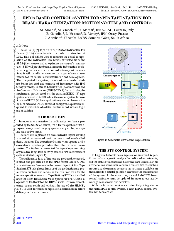 (PDF) EPICS Based Control System for SPES Tape Station for Beam ...