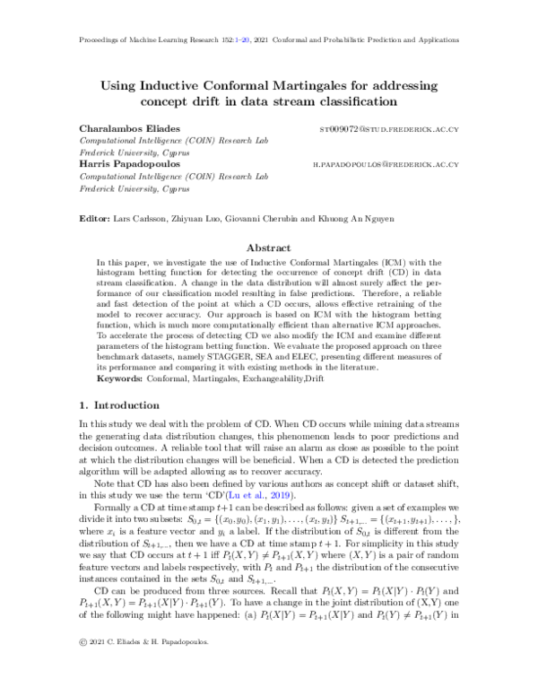 (PDF) Using Inductive Conformal Martingales for addressing concept