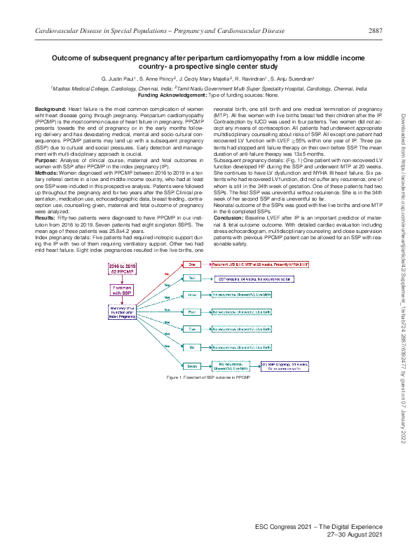 (PDF) Outcome of subsequent pregnancy after peripartum cardiomyopathy ...