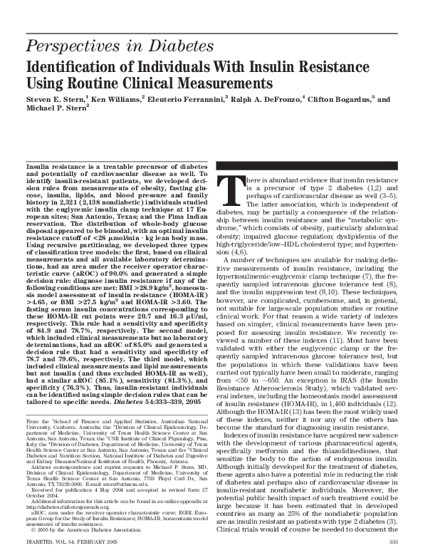 (PDF) Identification of Individuals With Insulin Resistance Using ...