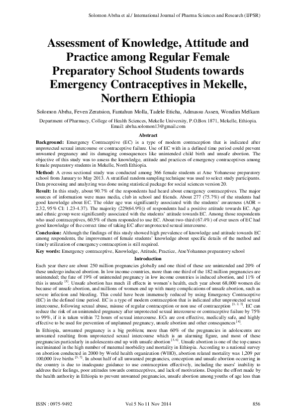(PDF) Assessment of Knowledge , Attitude and Practice among Regular ...