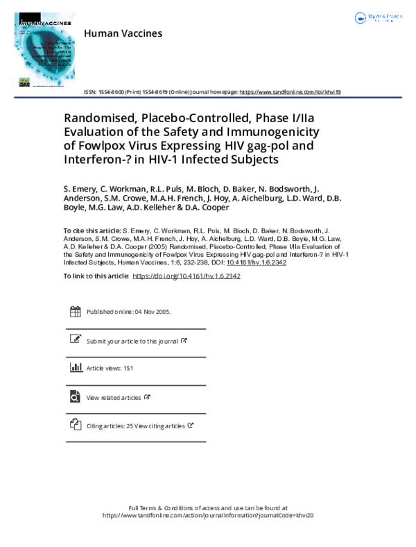 (PDF) Randomised, Placebo-Controlled, Phase I/IIa Evaluation of the ...