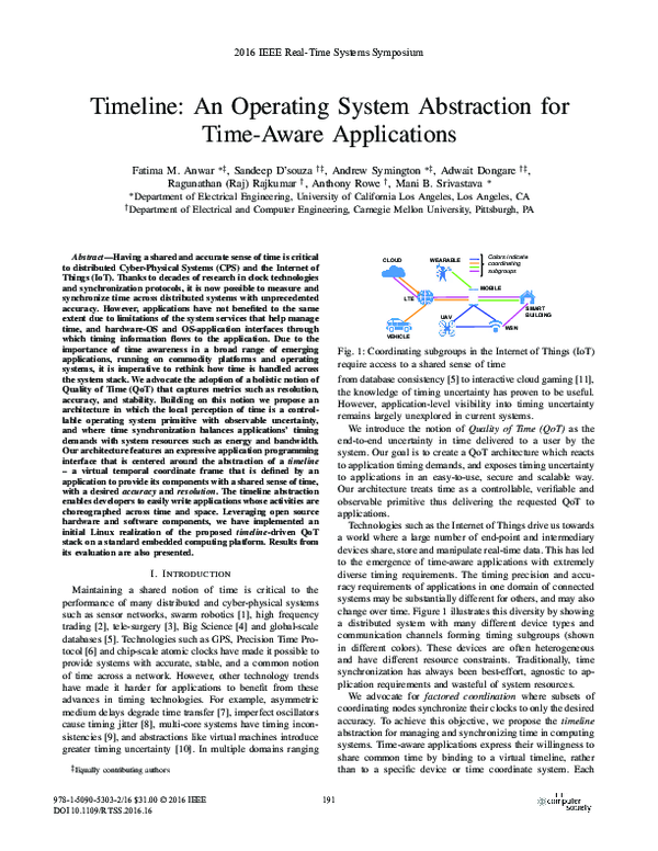 (PDF) Timeline: An Operating System Abstraction for Time-Aware Applications