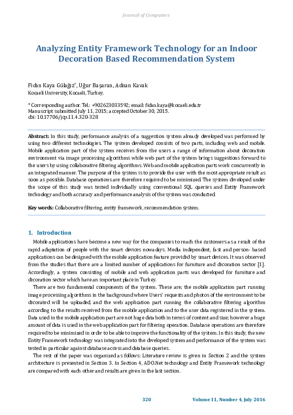 (PDF) Analyzing Entity Framework Technology for an Indoor Decoration ...