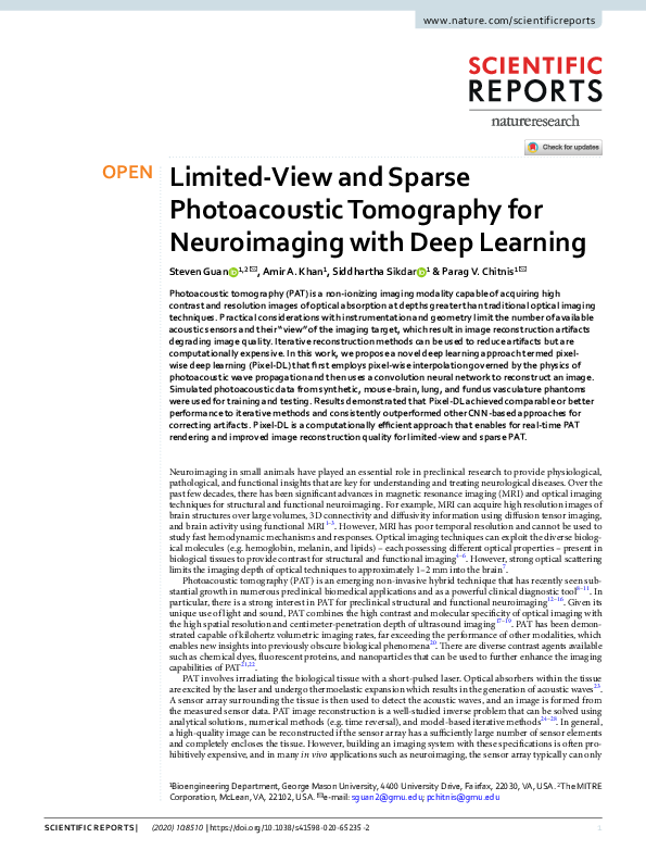 (PDF) Limited-View and Sparse Photoacoustic Tomography for Neuroimaging ...