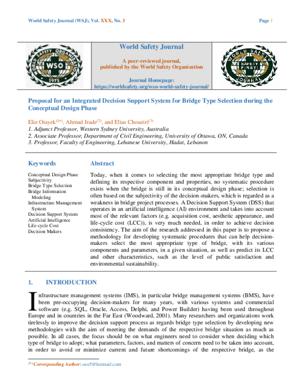 (PDF) Proposal for an Integrated Decision Support System for Bridge ...