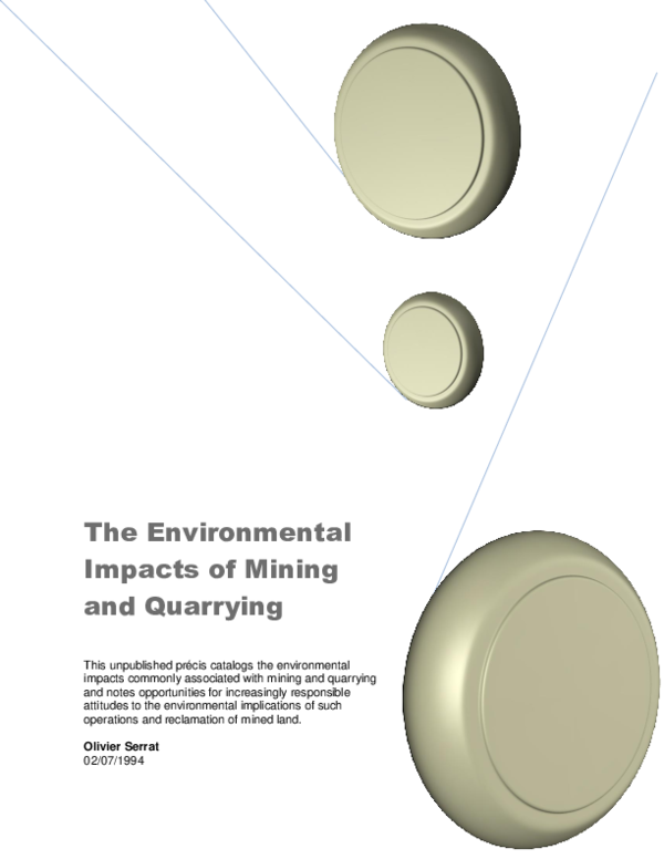 (PDF) The Environmental Impacts of Mining and Quarrying