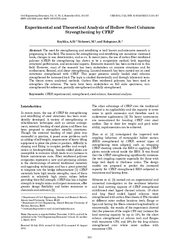 (PDF) Experimental and Theoretical Analysis of Hollow Steel Columns ...