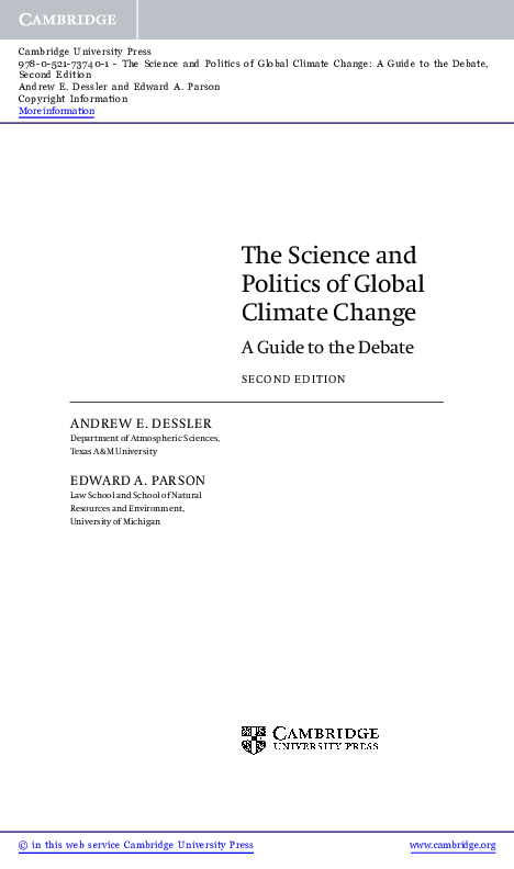 (PDF) The Science and Politics of Global Climate Change: A Guide to the ...