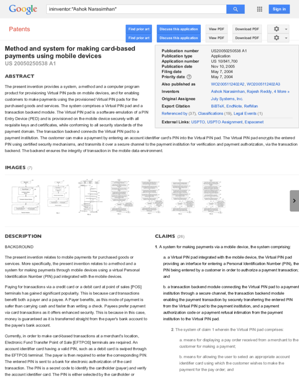 (PDF) Method and system for making card-based payments using mobile devices