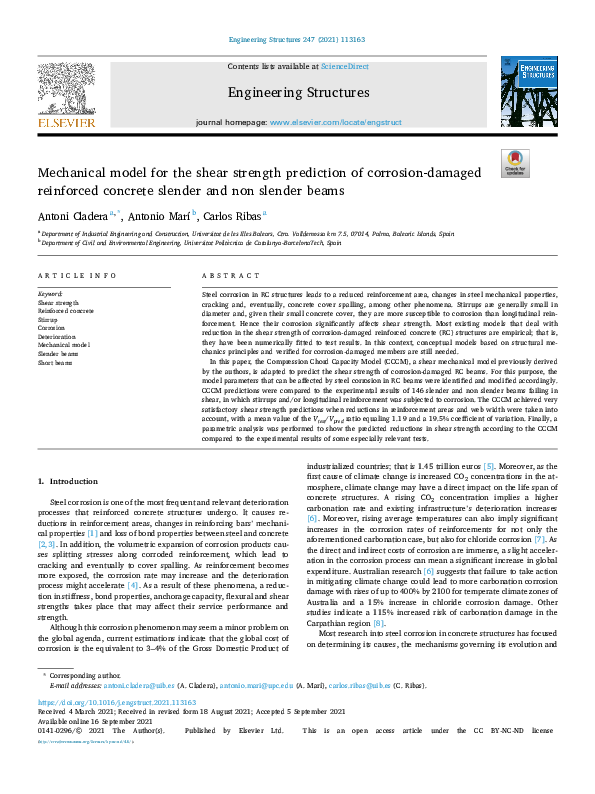 (PDF) Mechanical model for the shear strength prediction of corrosion ...