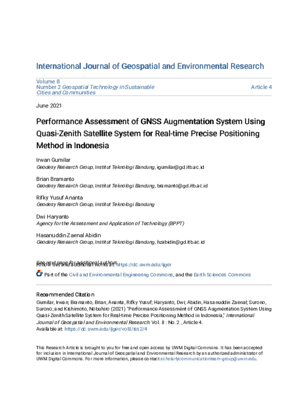 (PDF) Initial Performance Assessment of GNSS Augmentation System using ...