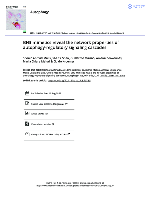 (PDF) BH3 mimetics reveal the network properties of autophagy ...