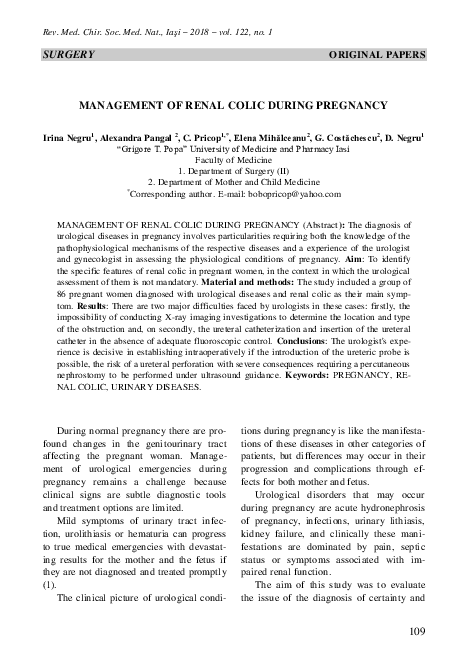 (PDF) Management of Renal Colic During Pregnancy
