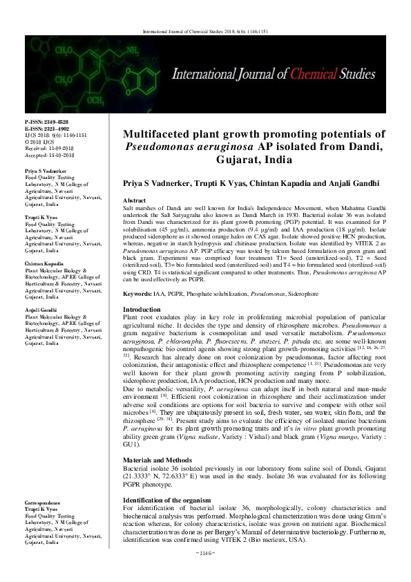 (PDF) Multifaceted plant growth promoting potentials of Pseudomonas ...
