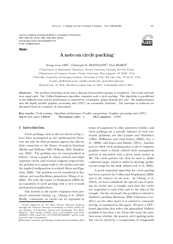 (PDF) A note on circle packing