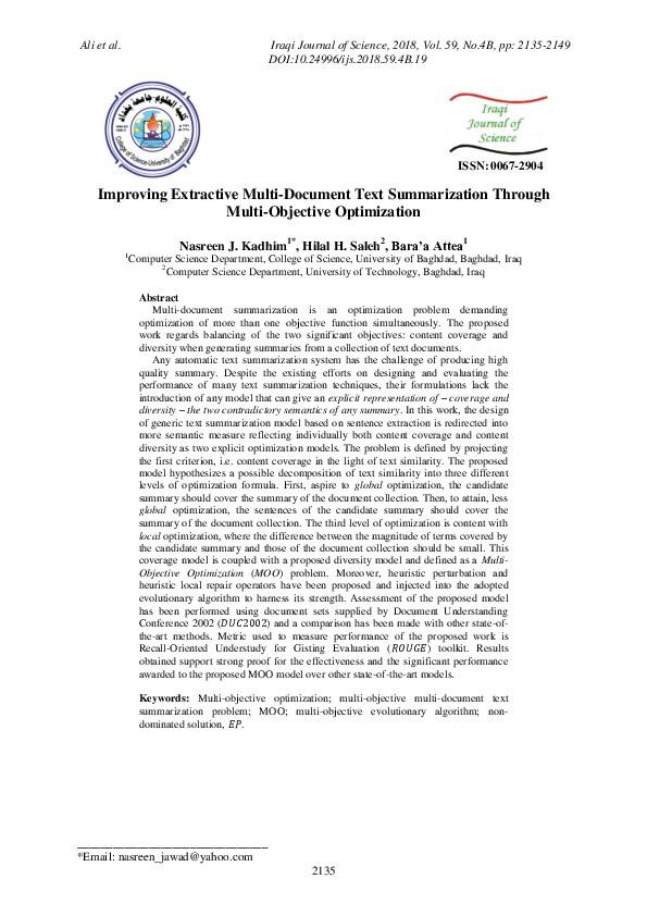 (PDF) Improving Extractive Multi-Document Text Summarization Through ...