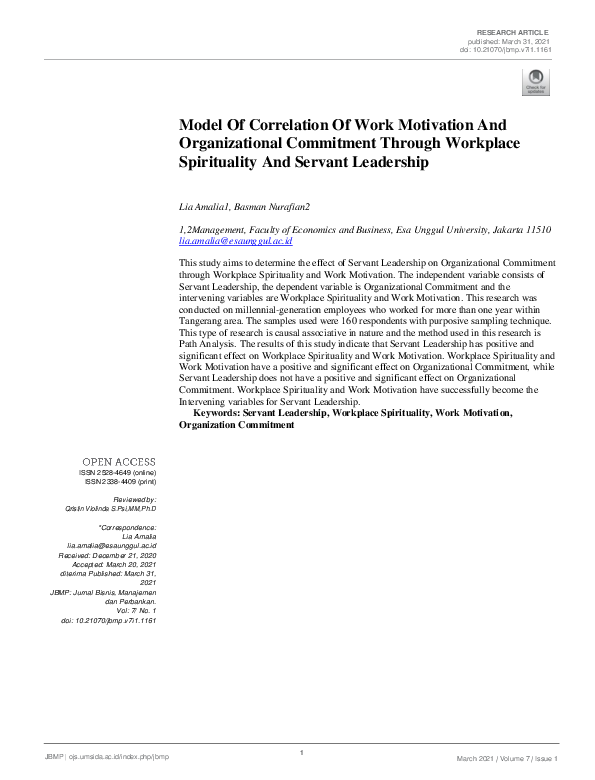 (PDF) Model Of Correlation Of Work Motivation and Organizational ...