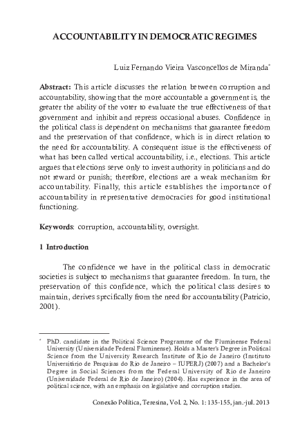 (PDF) Accountability in Democratic Regimes