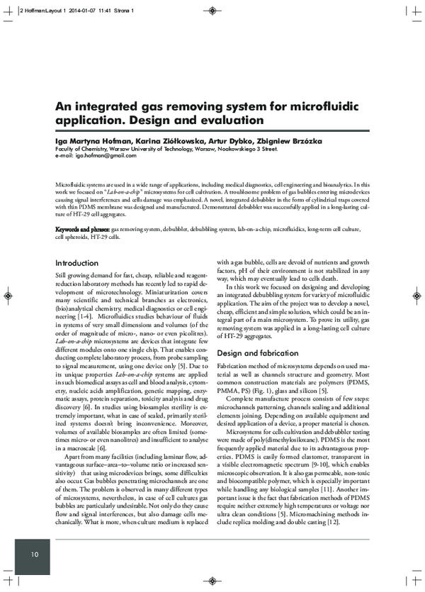 (PDF) An integrated gas removing system for microfluidic application ...