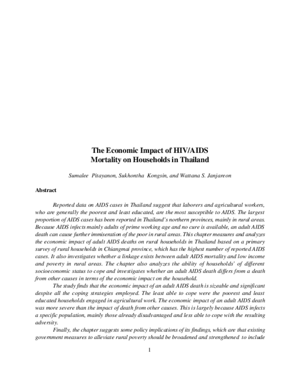 (PDF) The economic impact of HIV/AIDS mortality on households in Thailand