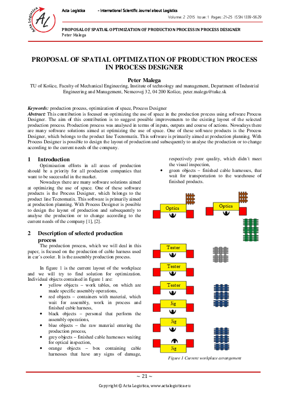(PDF) Proposal of Spatial Optimization of Production Proc Ess in ...