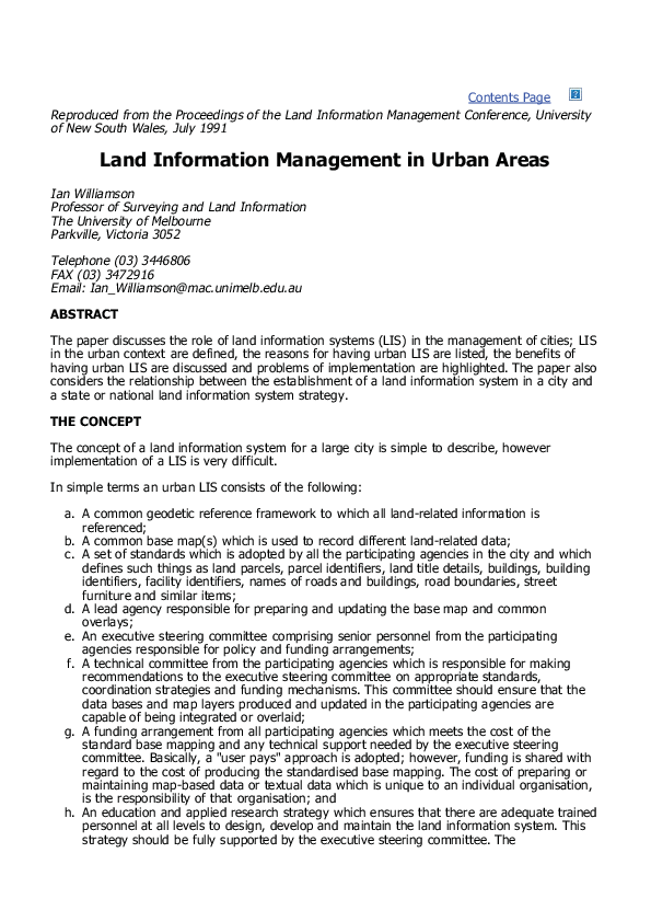 (PDF) Land information management in urban areas