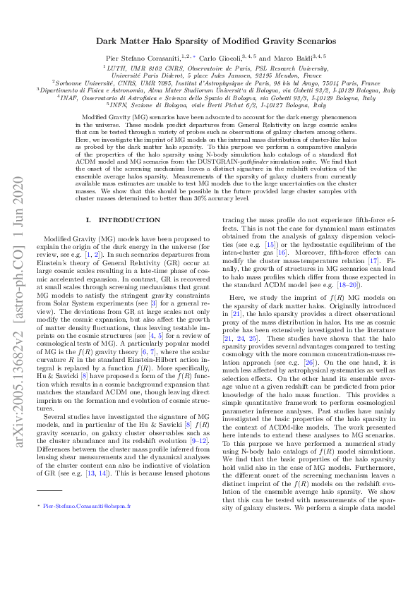 (PDF) Dark matter halo sparsity of modified gravity scenarios