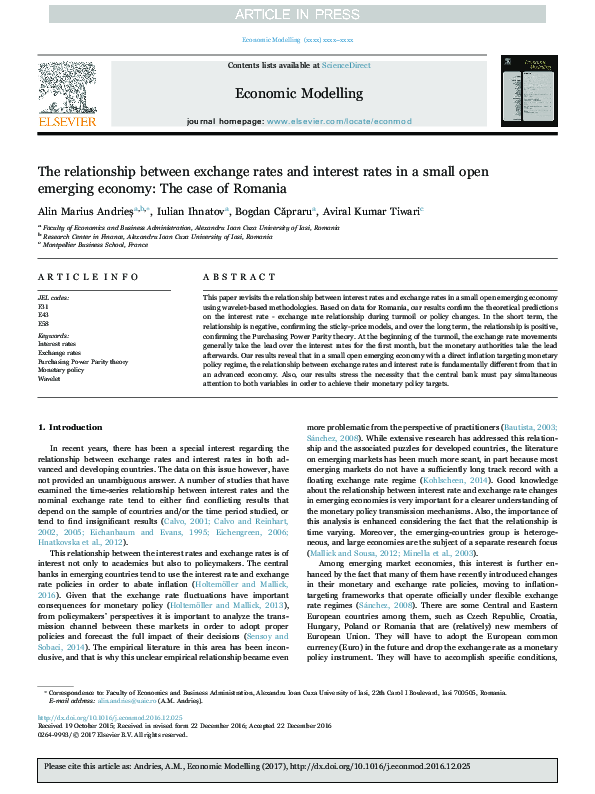 (PDF) The relationship between exchange rates and interest rates in a ...
