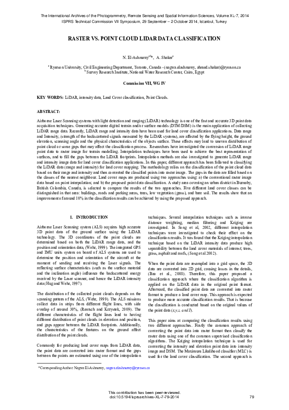 (PDF) Raster Vs. Point Cloud LiDAR Data Classification