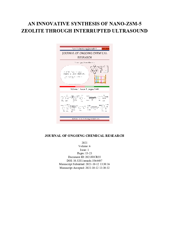 (PDF) An Innovative Synthesis of Nano-ZSM-5 Zeolite Through Interrupted ...