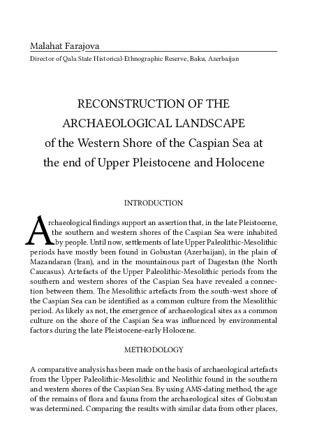 Pdf Reconstruction Of The Archaeological Landscape