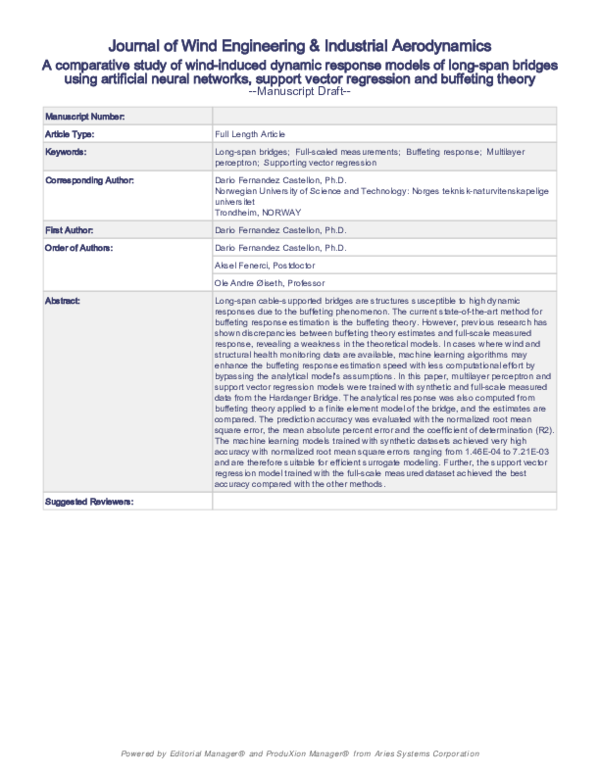 (PDF) A comparative study of wind-induced dynamic response models of ...