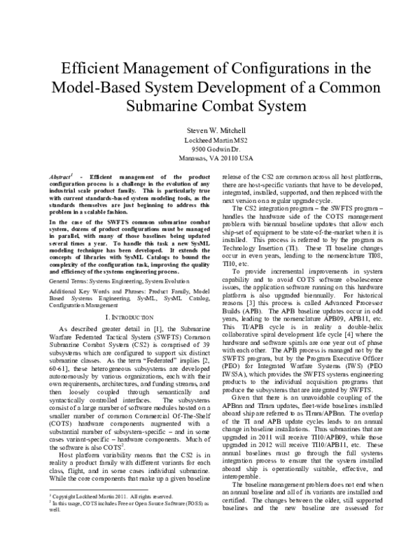 (PDF) Efficient Management of Configurations in the Model-Based System ...