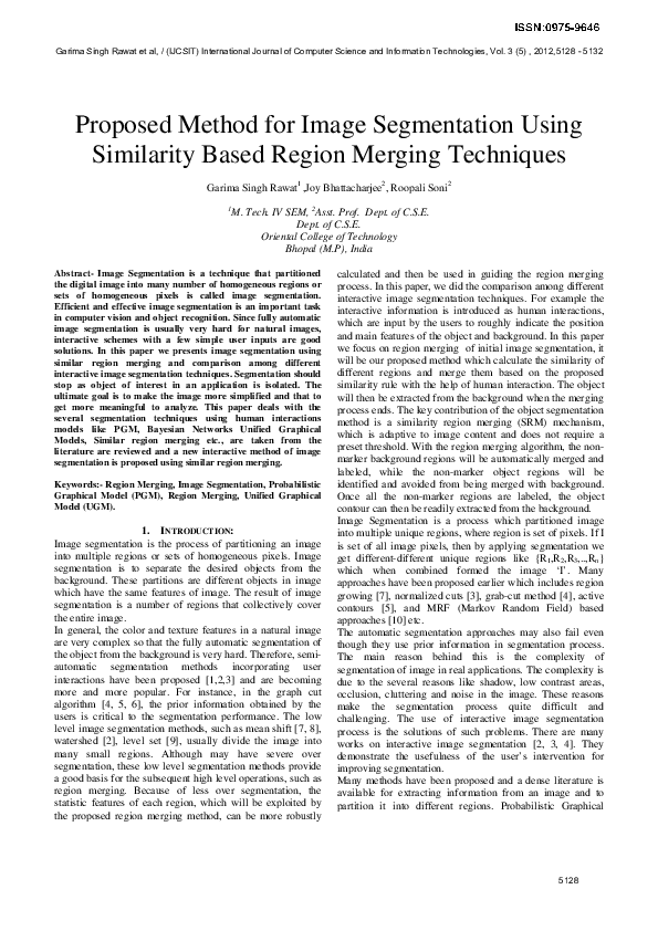 (PDF) Proposed Method for Image Segmentation Using Similarity Based ...