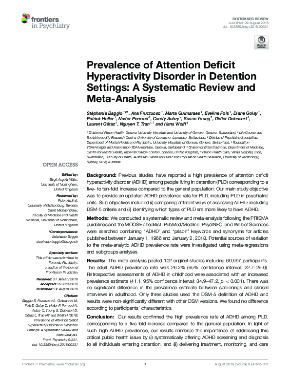 (PDF) Prevalence of Attention Deficit Hyperactivity Disorder in ...