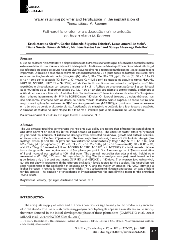 (PDF) Water retaining polymer and fertilization in the implantation of ...