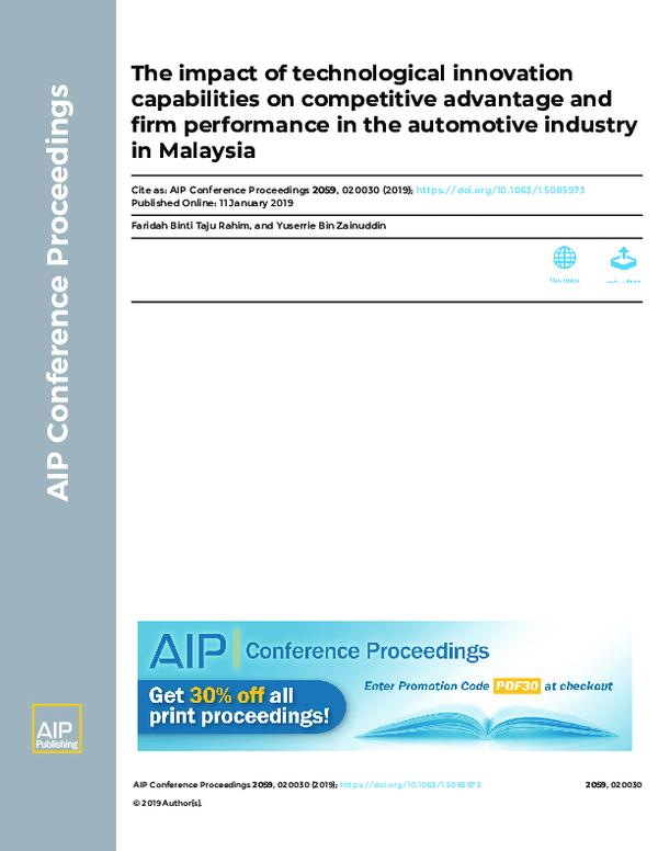 (PDF) The impact of technological innovation capabilities on ...