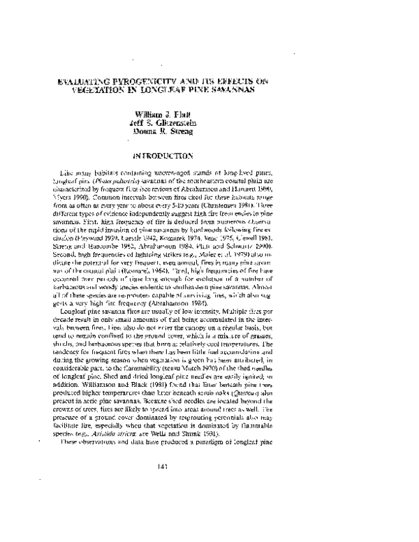 (PDF) Evaluating pyrogenicity and its effects on vegetation in longleaf ...