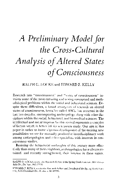 (PDF) A Preliminary Model for the Cross-Cultural Analysis of Altered ...