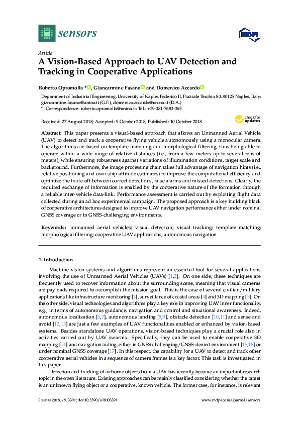 (PDF) A Vision-Based Approach to UAV Detection and Tracking in ...