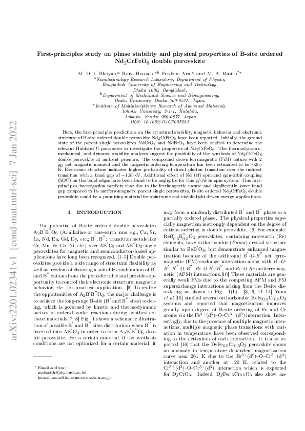 (PDF) A first-principles study on the phase stability and physical ...