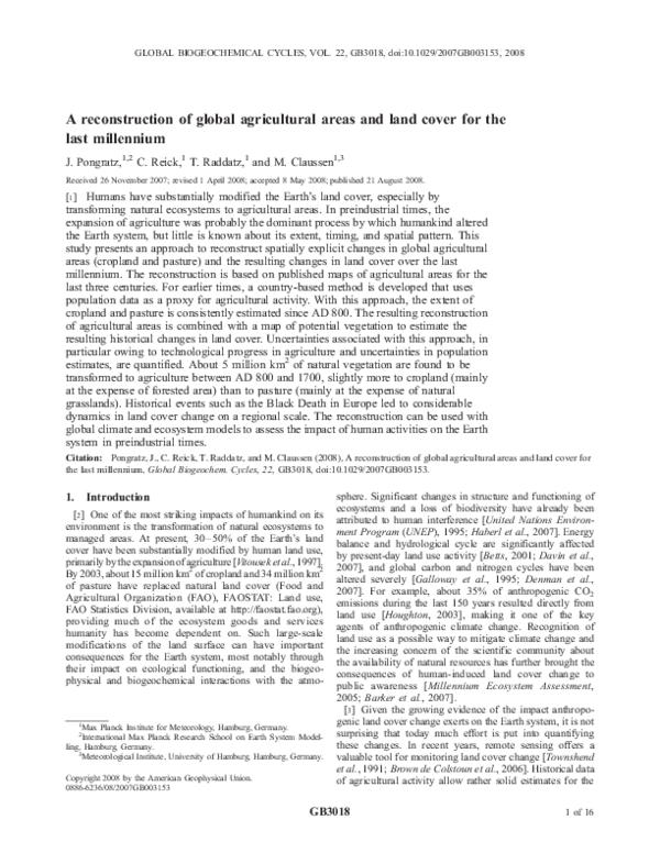 (PDF) A reconstruction of global agricultural areas and land cover for ...