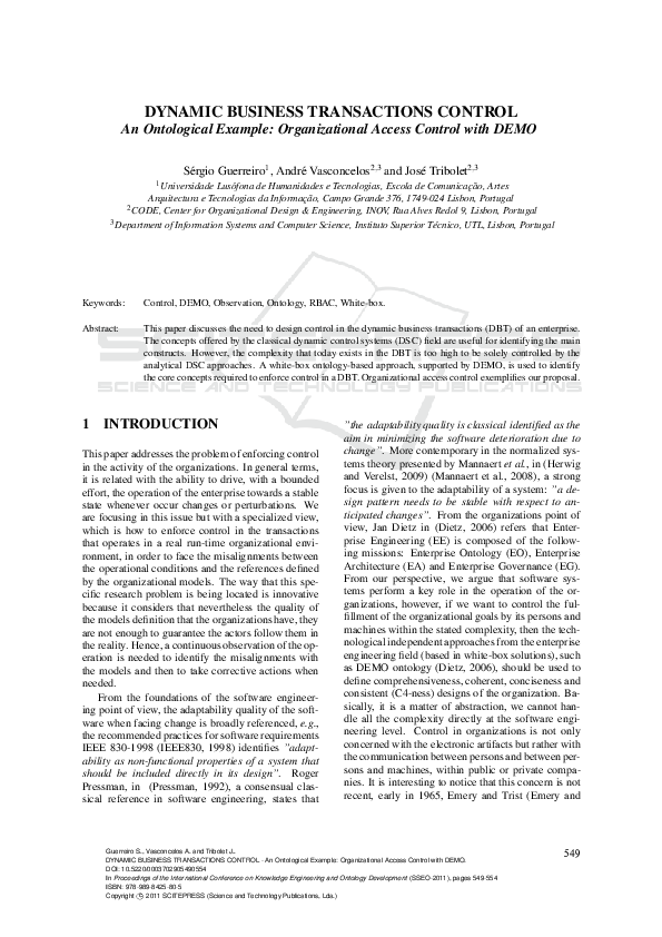 (PDF) Dynamic business transactions control, an ontological example ...