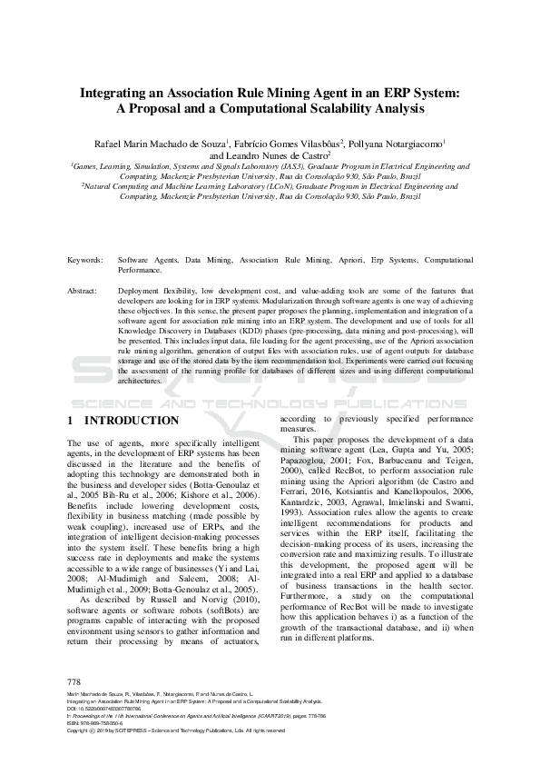 (PDF) Integrating an Association Rule Mining Agent in an ERP System: A ...