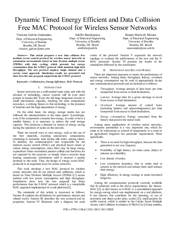 (PDF) Dynamic Timed Energy Efficient and data collision free MAC ...