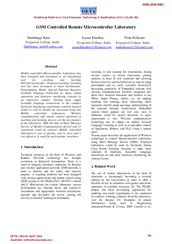 (PDF) GSM Controlled Remote Microcontroller Laboratory